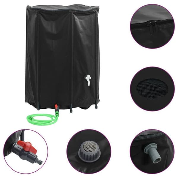 Vattentank med fällbar kran 1350 L PVC