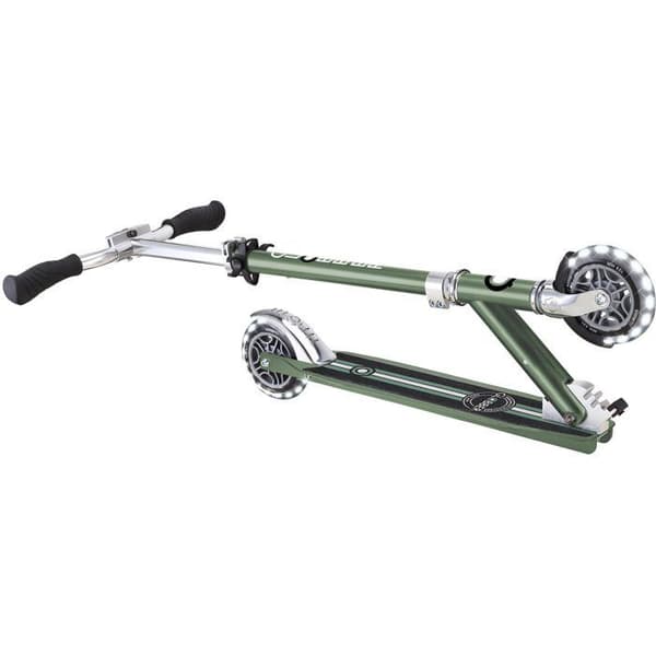 Tvåhjulig sparkcykel - GLOBBER - FLOW ELEMENT LIGHTS - Krom / Oliv