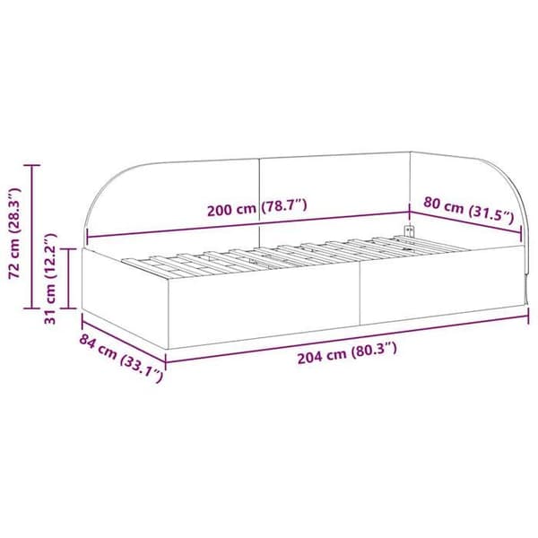 vidaXL Hörnsängram Creme 80 x 200 cm Sammet 42016633