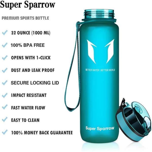 Super Sparrow Vattenflaska - Flaska, 350ml, Havsglas