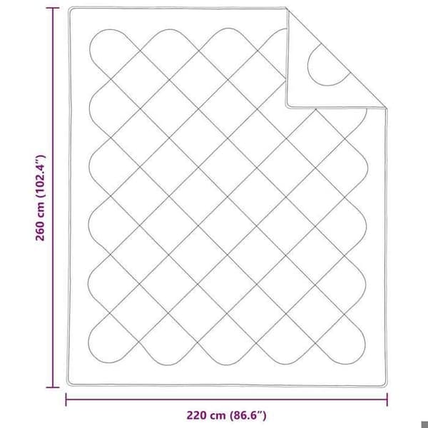 vidaXL Duntäcke Vit 260 x 220 x 4 cm Polyester 42007767