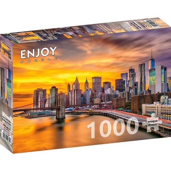 Pussel 1000 bitar: New Yorks skyline vid skymningen