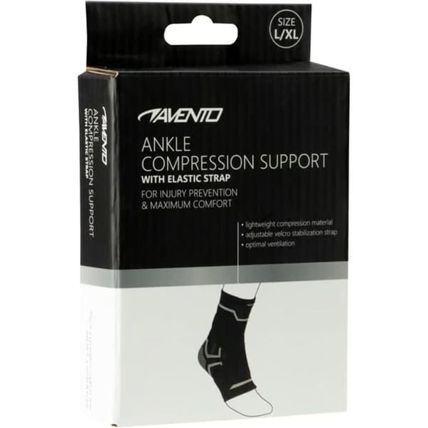 Avento elastisk kompressionsankelband - svart/silvergrå