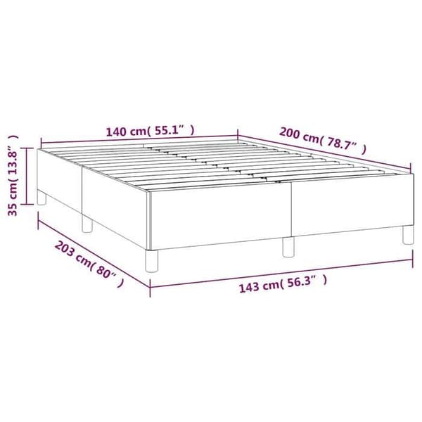 vidaXL Sängram utan madrass mörkblå 140x200 cm sammet 347328
