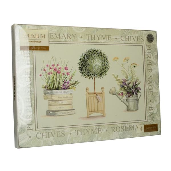 Bordstabletter - CREATIVE TOPS - Topiary - 4 stycken - Svart - Rektangulär - Tvättbar