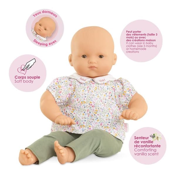 Stort dockbarn - COROLLE - Bebis Chéri - 52 cm - vaniljdoft - från 3 år