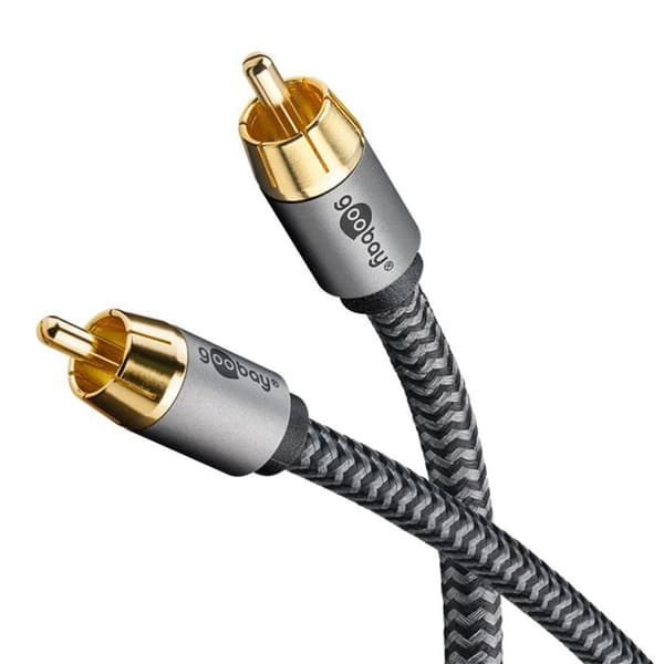 GOOBAY Digital audio cable RCA koaxial subwoofer nylon flätad 10m