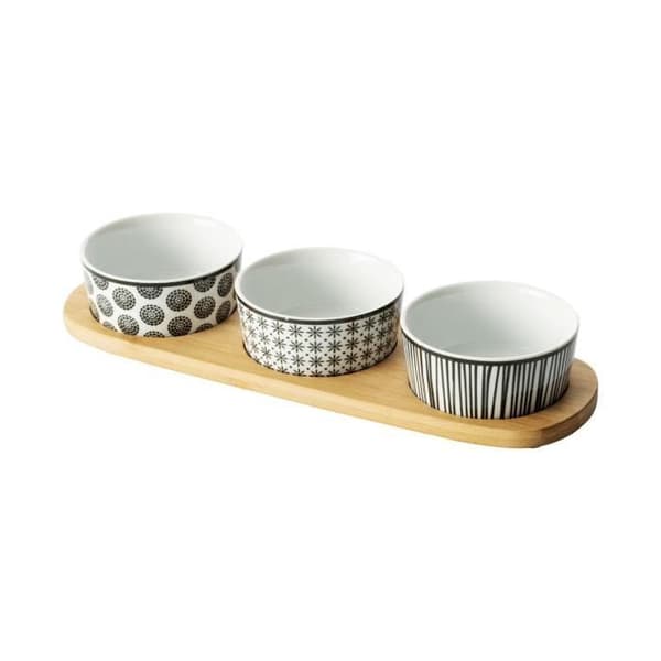 Set Apéritif - GOURMETHEMLIGHET - Bohemia - 4 Delar - Keramik - Bambus