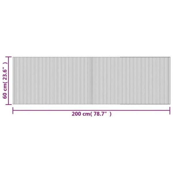 vidaXL Svart rektangulär matta 60x200 cm bambu, vardagsrumsmatta, rektangulär matta, modern matta, 376714