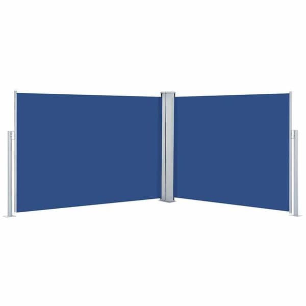 vidaXL Infällbar sidomarkis Blå 120 x 1000 cm