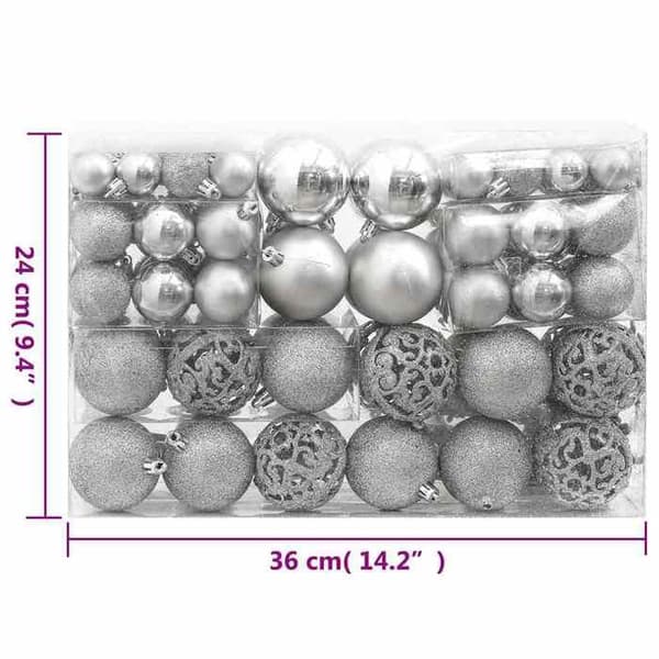 vidaXL julgranskula set 111 delar silver polystyren 356111