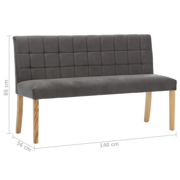 vidaXL Bänk 140 cm Grå Tyg