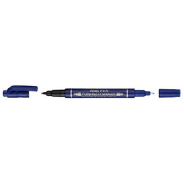Permanent marker - Pentel - Pen - Double tip - Black - Indelible