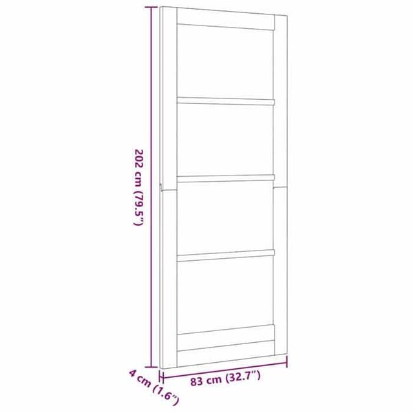 vidaXL Inomhusdörr ORKDAL Vit Förmonterad 83 x 202 cm 4102694