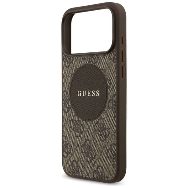 Coque Guess 4G Circle Classic Logo MagSafe för iPhone 17 Pro - Brun
