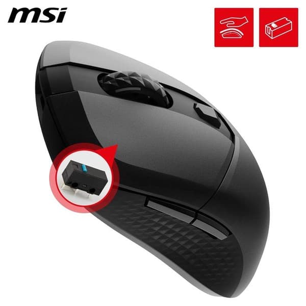 Trådlös Bluetooth/2,4 GHz/USB-spelmus - MSI VERSA 300 Wireless - Svart