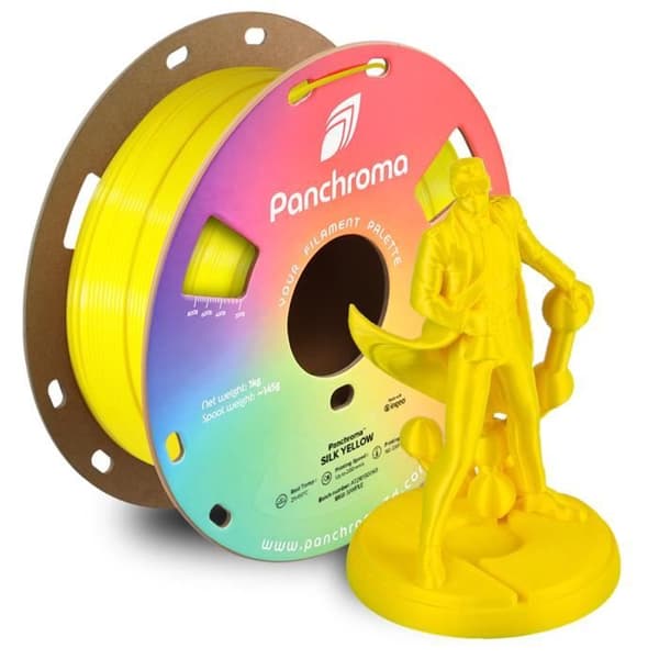3D-utskriftsfilament - POLYMAKER - PolyTerra PLA - Silk Yellow - Bioplast - Kompatibel med FDM/FFF