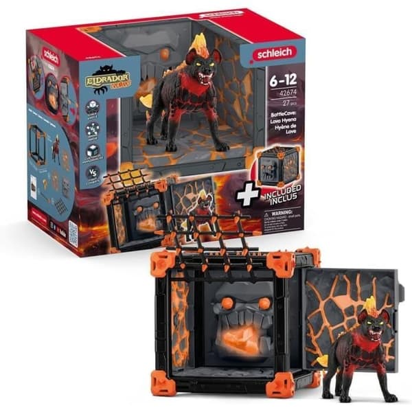 Lekset - SCHLEICH - Lavahyena BattleCave - Eldrador Creatures - Levereras monterad - 7+ år
