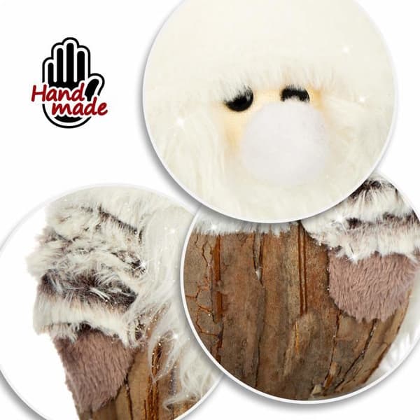 Julälva figur - COM-FOUR - CF13741 - 41 cm - grå/beige - polystyren/plast/trä