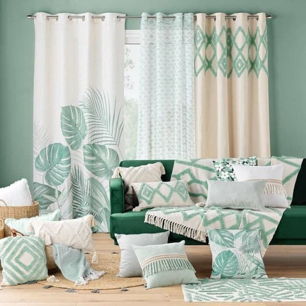 Rektangulär matta 60 x 90 cm bomull/polyester tuftad Athena Salvia