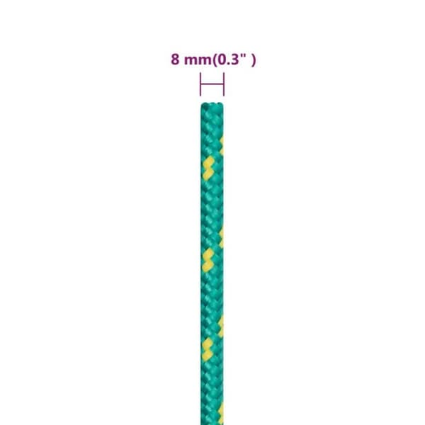 152713 vidaXL Båtrep Grön 8 mm 25 m Polypropen