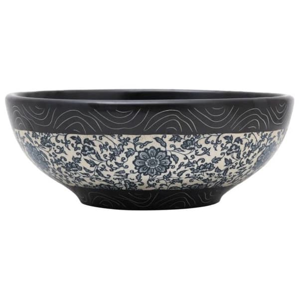 Svart och blå rund handfat Φ41x14 cm keramik