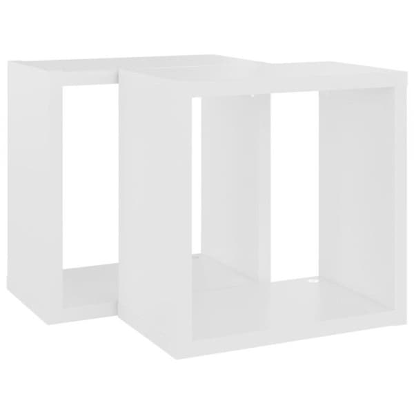 vidaXL Väggmonterade kubhyllor 2 st Vit 26x15x26 cm