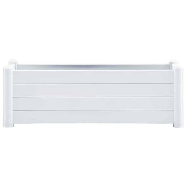 vidaXL Upphöjd trädgårdssäng PP Vit 100x43x35 cm