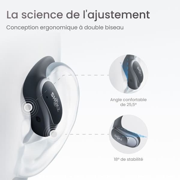 Hörlurar Shokz OPEN FIT AIR SVART