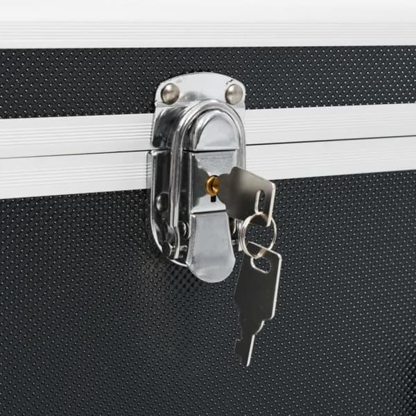 vidaXL Förvaringsboxar 2 st Svart Aluminium