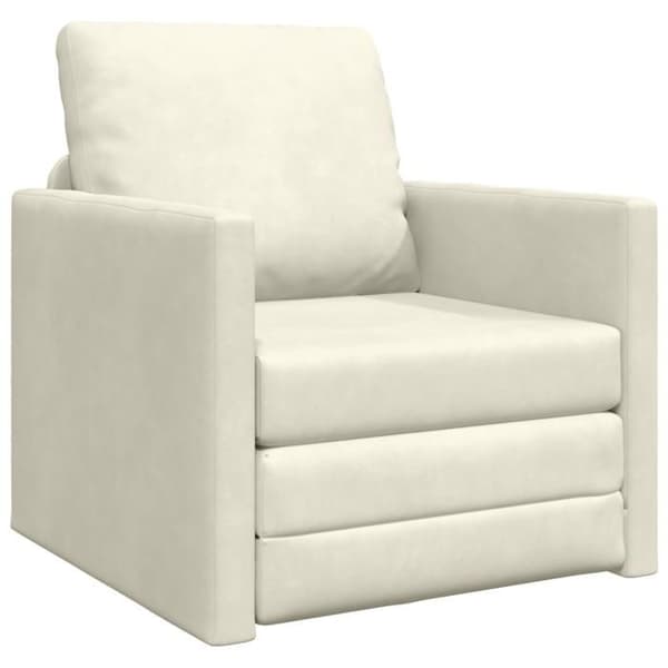 Soffa säng 2 i 1 Kräm 74x77x81 cm Sammet