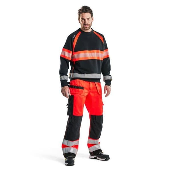 Högsynlighets sweatshirt Blaklader - Svart / Röd