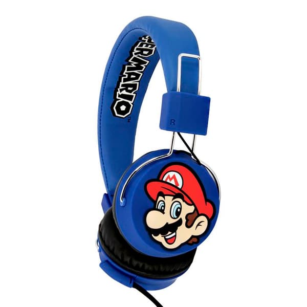 Hörlurar - OTL TECHNOLOGIES - Mario Luigi Premium Fällbar - Trådad - Blå - Barn