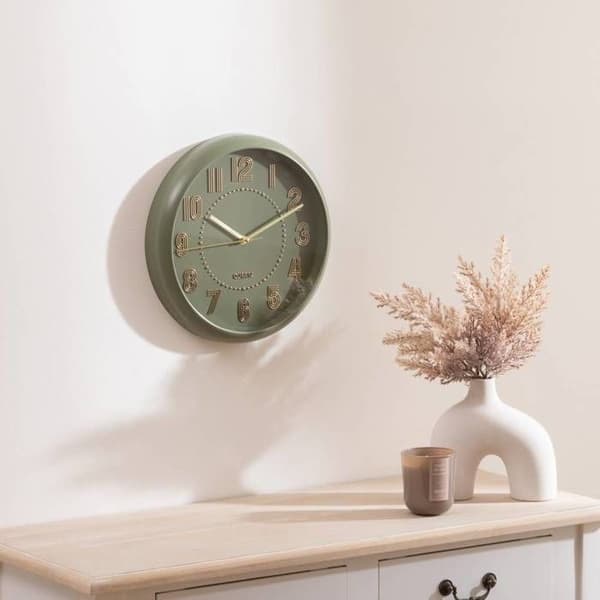 Klocka Alizee olivgrön D30cm - Atmosphera Inredningsdesigner