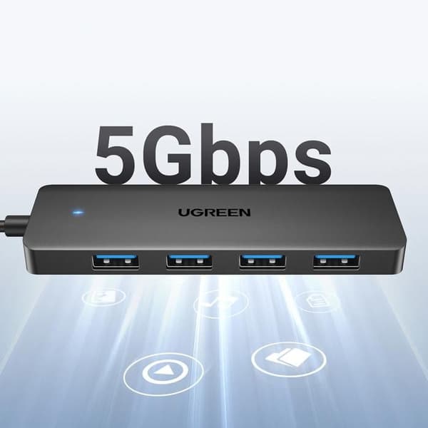 USB multifunktionshub - UGREEN - CM219 - 4 USB-A 3.0 porte - 5 Gb/s - 1 m kabel