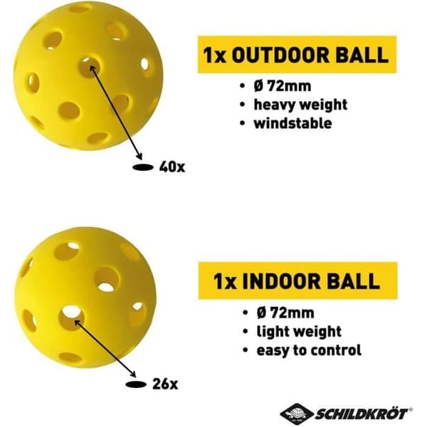 Pickleball-set - SCHILDKRÖT - Racketspel - 2 racketar + 2 bollar