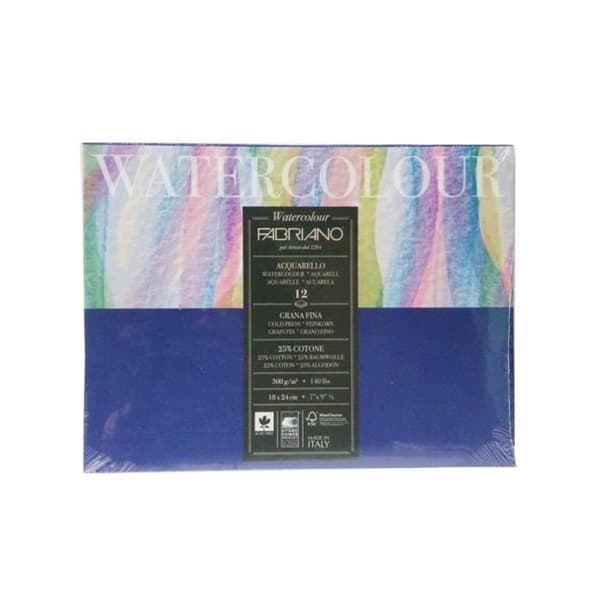 Pad 12 ark akvarellpapper 18x24cm 300g/...