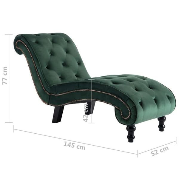 vidaXL Chaise longue Sammet Grön 248610
