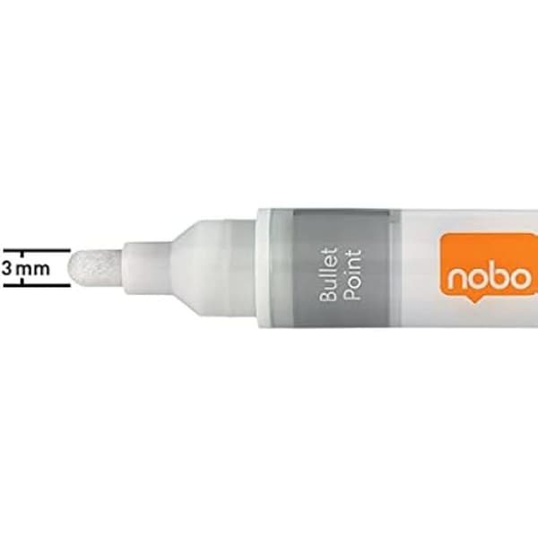 Torr pennor - NOBO - Pack om 4 - Spets 3 mm - Vit - Vätskeink.