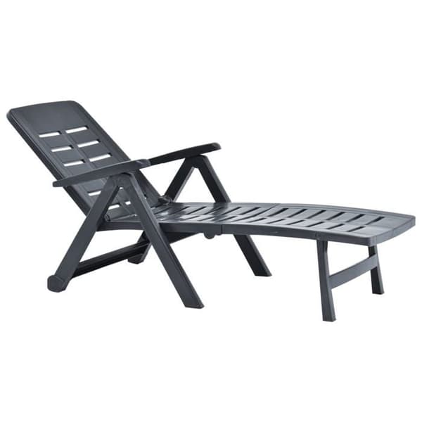 vidaXL Fällbar chaise longue Plastikk Anthracit 48756