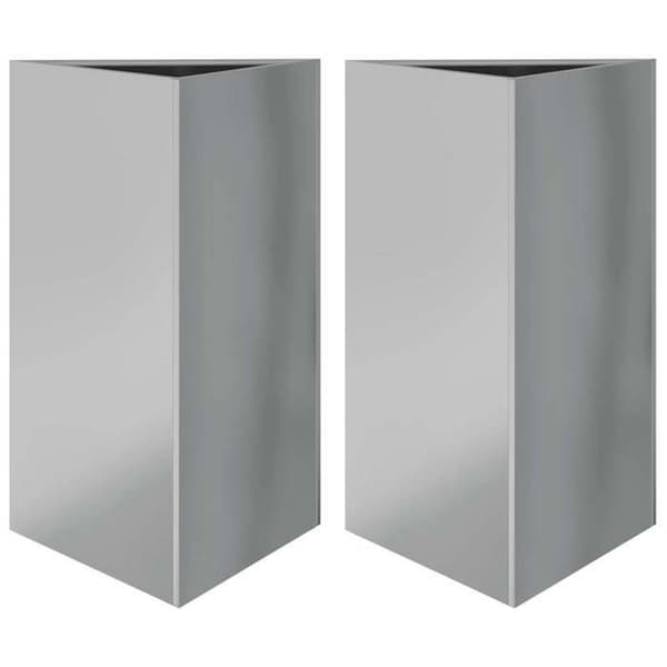 vidaXL Blomlådor 2 st triangulär 50x43x75 cm galvaniserat stål 851182