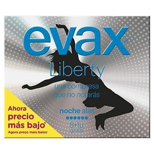 EVAX Liberty night Normala dambindor med vingar - 9 st