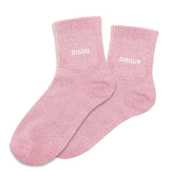 Omatchande rosa Bisou Amour-strumpor