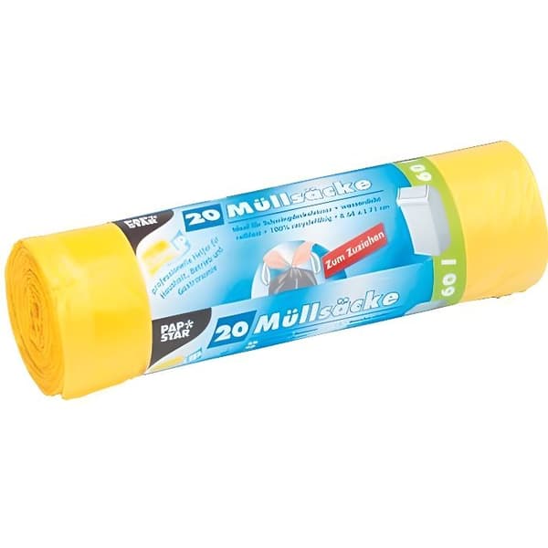 Soppåsar med stängning, HDPE 60 l 71 cm x...