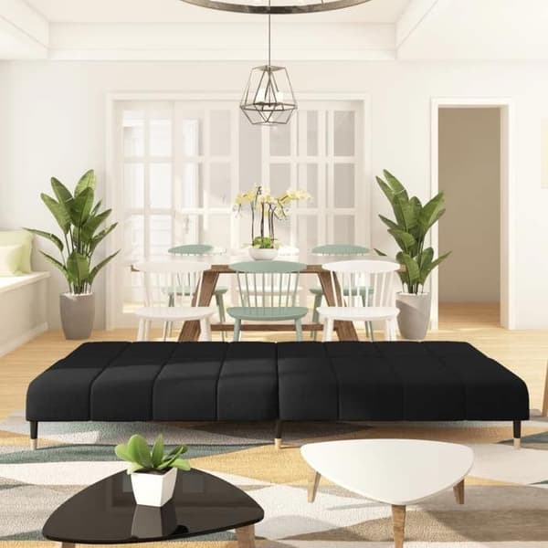 vidaXL 2-sits bäddsoffa Black Velvet 375880