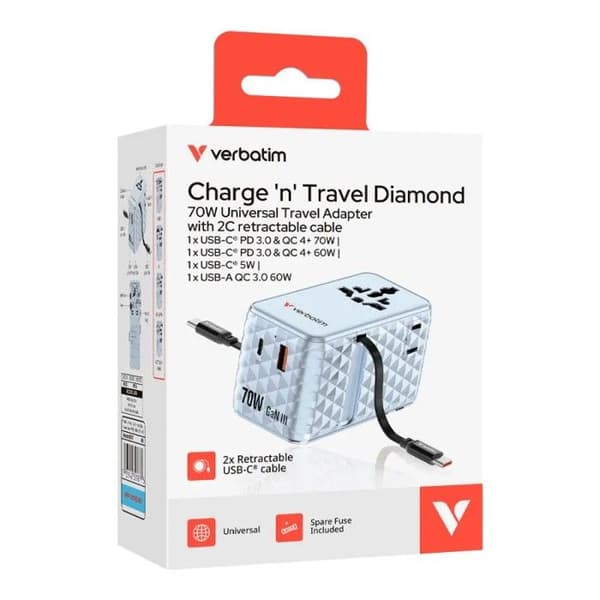 VERBATIM ADAPTER RESA 70W BLÅ