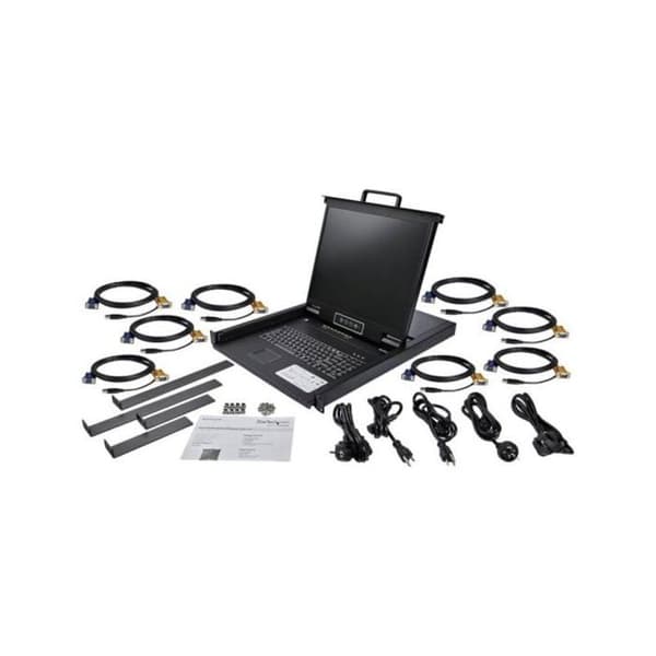 Konsol KVM - StarTech.com - RKCONS1908K - 8 portar - 19 tum - Rackmontering - LCD-skärm