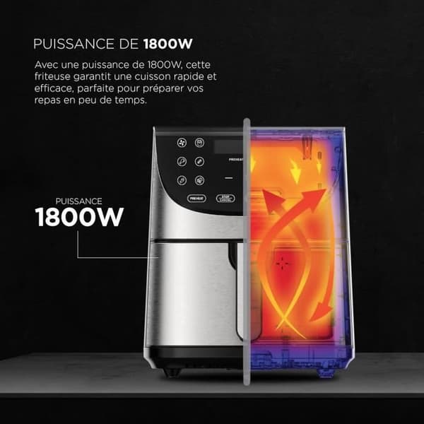 Airfryer - MasterPRO - Rocket 700 - Kapacitet 7 L - Effekt 1800W - LED-touchskärm