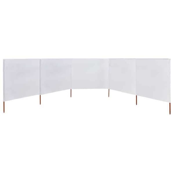 vidaXL 5-Panel Skärm Tyg 600 x 160 cm Sand Vit