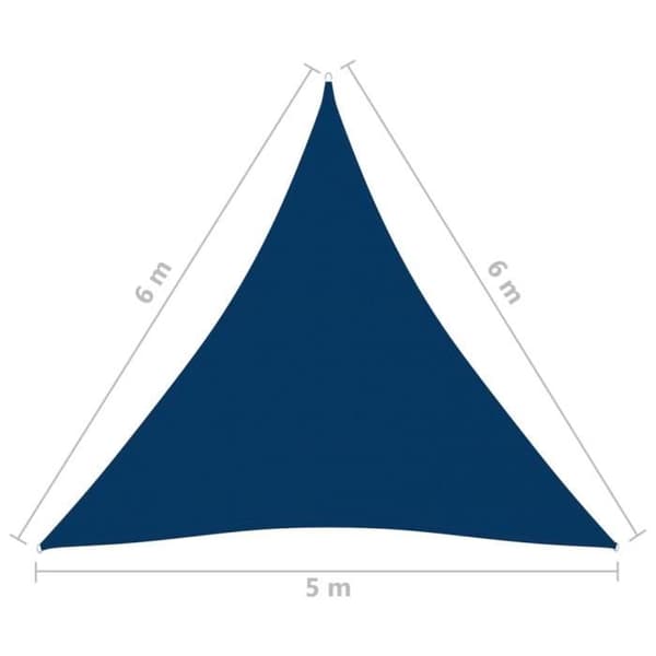 vidaXL Solskyddstyg Triangulär Oxford 5x6x6 m Blå